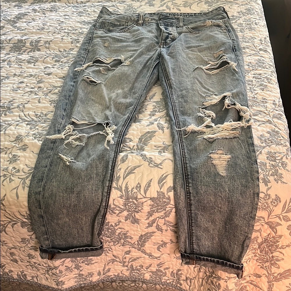 American Eagle Outfitters Gray Boyfriend Jeans Relaxed Fit